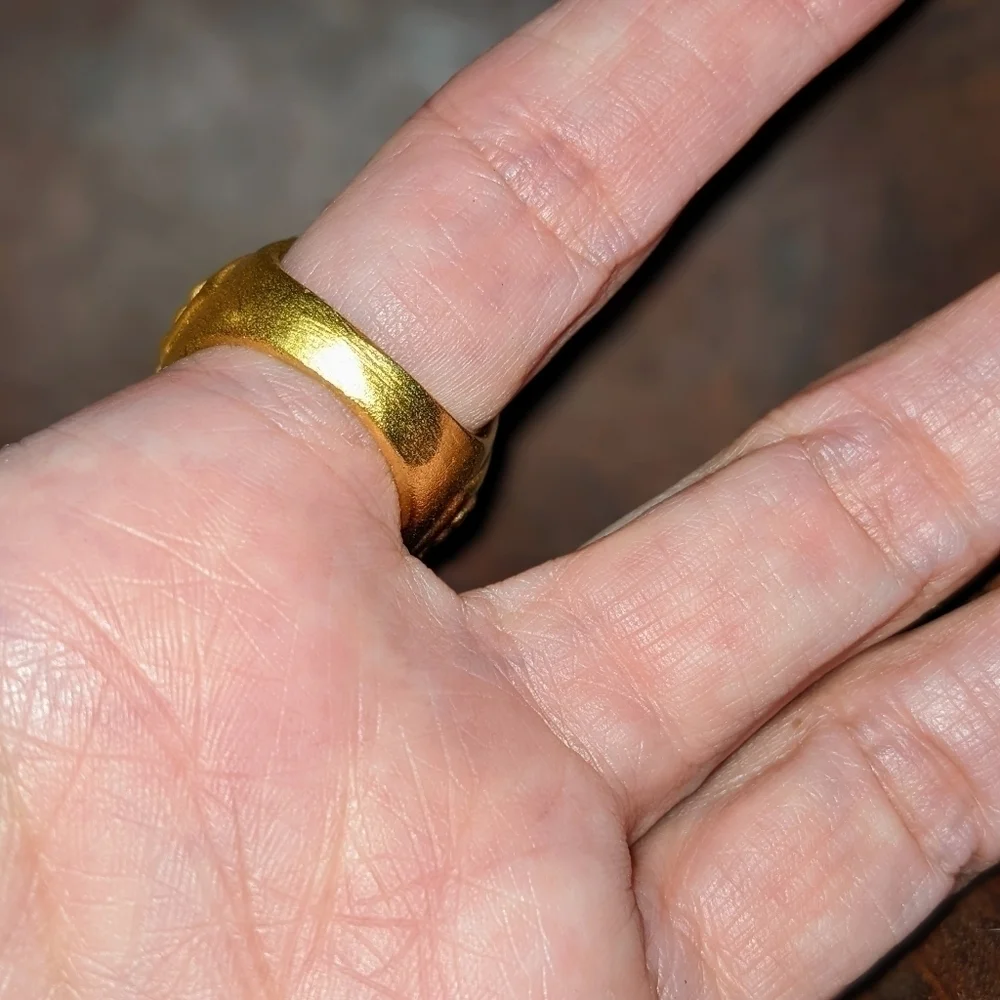 Leslie Block Marbled Gold Cocktail Ring